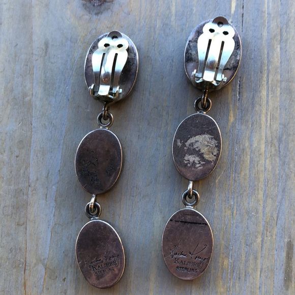 Harlene Korey Kalibre One of a Kind Sterling Silver Semi Precious Earrings - Picture 13 of 14